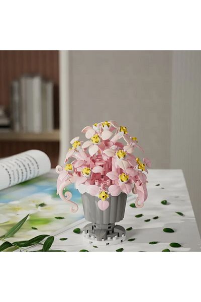 Kaptan Mavi Chlorophyte Rose Flower Pot Flower Building Blocks Puzzle7224