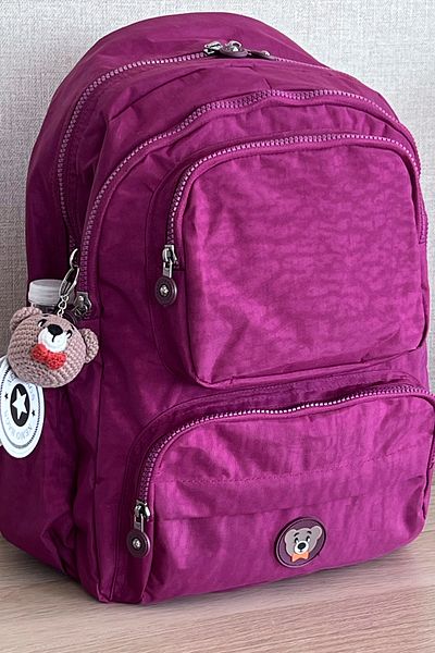 FCSTORE Σχολική τσάντα Unisex Βουργουνδίας και μεσαίου μεγέθους Clinker Αδιάβροχη υφασμάτινη τσάντα φορητού υπολογιστή ταξιδιού