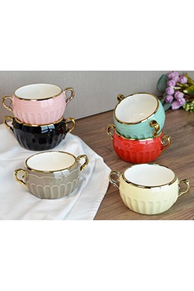 Paçi Çırağan Home Madıson 6 Renk Kulplu Porselen Kase Seti