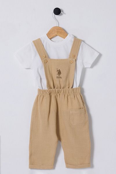 U.S. Polo Assn. U.S. Polo Assn. Baby Boy Linen Fabric Suspender Set