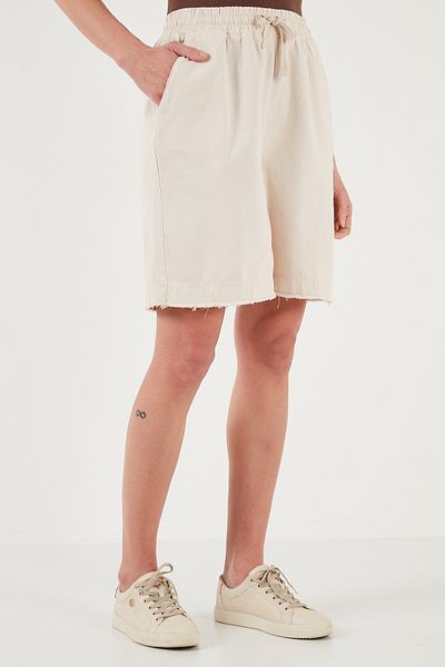 Lela Cotton Standard Fit Normal Waist Tie Pocket Shorts Shorts 668Yp5326