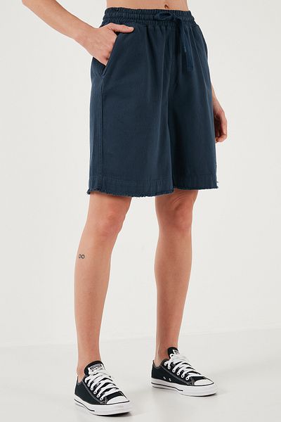 Lela Cotton Standard Fit Normal Waist Tie Pocket Shorts Shorts 668Yp5326