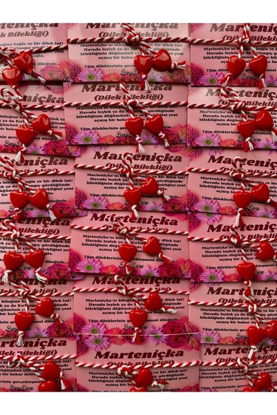 BeryDenz Lot of 10 Heart Beaded Martenish Lucky Bracelets (with Card Gift Pack)