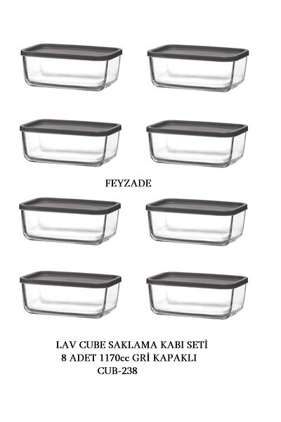 LAV Feyzade Cube - 8 Pieces Breakfast Storage Set 1170Cc (Cub-238)