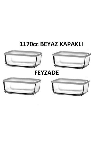 LAV Feyzade Cube Storage Container Set 4Pcs 1170Cc (Cub-238)
