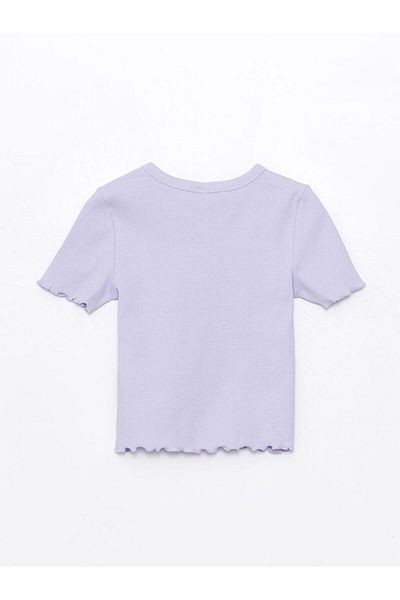 LC Waikiki Tricou pentru fete cu mânecă scurtă cu broderie cu gâtul turn