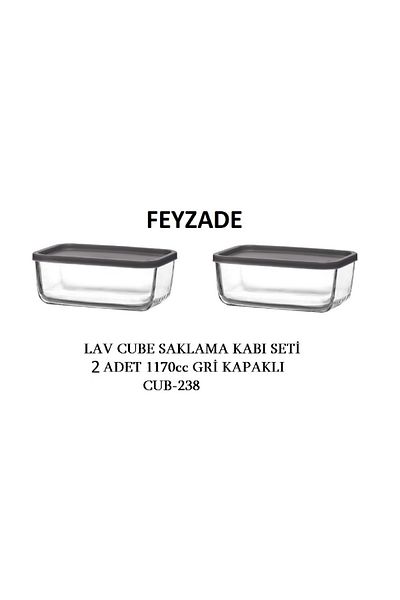 LAV Feyzade Cube 2Pcs Breakfast Storage Set - 1170Cc (Cub-238)