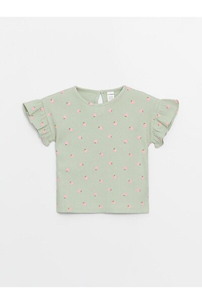 LC Waikiki تي شيرت بناتي مطبوع برقبة دائرية (S4)