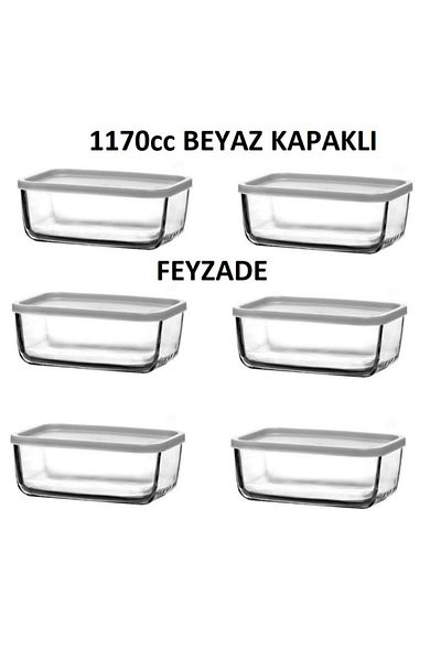 LAV Feyzade Cube Breakfast Storage Container 6Pcs 1170Cc (Cub-238)