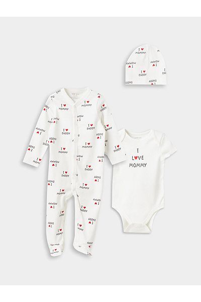 LC Waikiki Crew Neck Printed Baby Girl 3-Piece Set (S4)
