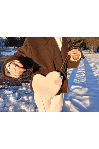 SUESO STORE Beyaz Kalpli Peluş Yumuşak Dokulu Çanta ( Çelik Askılı )