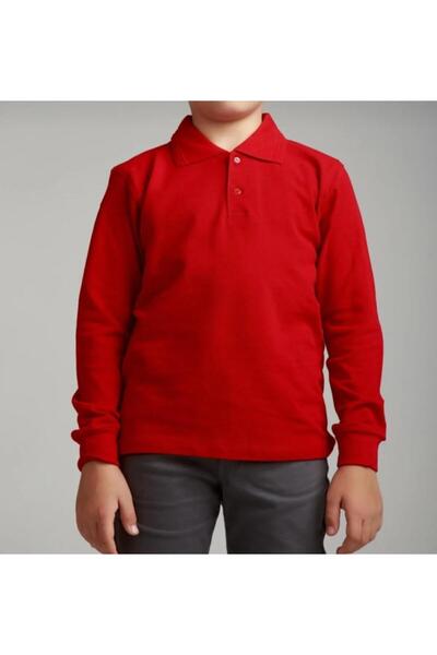 Nacar Unisex çocuk uzun kollu polo yaka tshirt