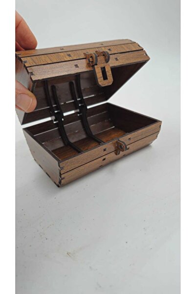 Mu Art Ahşap Ξύλινο διακοσμητικό κουτί στήθους κομμένο με λέιζερ 12 cm X 9 cm X 8 cm