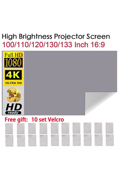 Choice 133 inch 100 110 120 130 133 Inch Portable Projector Screen Optical Anti-light Curtain Reflective Fo
