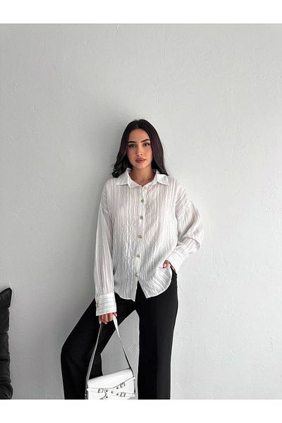 İntive Lingerie Striped oversize shirt