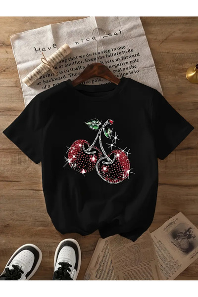 l'eivor Γυναικείο μπλουζάκι με στάμπα Cherry Sparkle Design