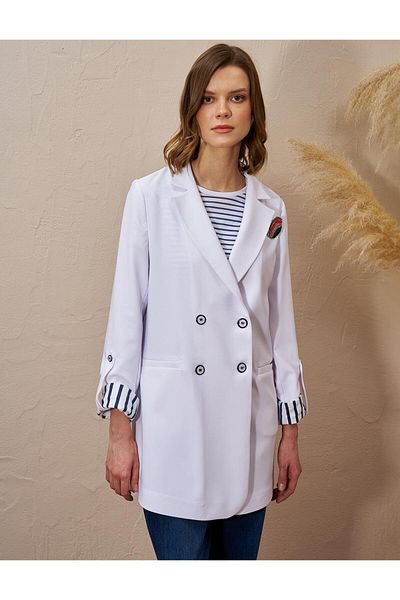 Kayra Μπουφάν Blazer με οπτική λευκή καρφίτσα