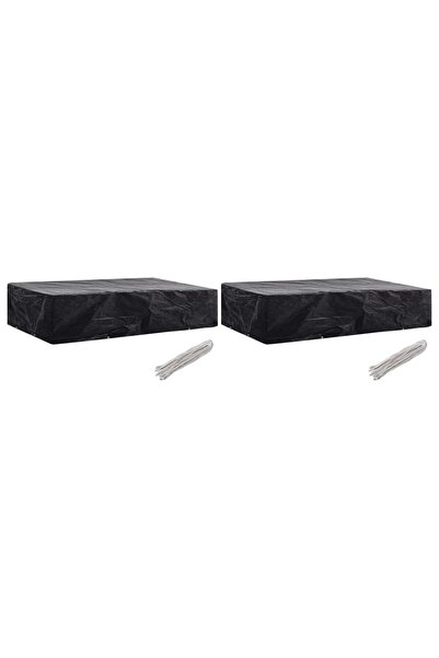 vidaxl Garden Sunlounger Cover 2 pcs 8 Eyelets 218x77x55 cm