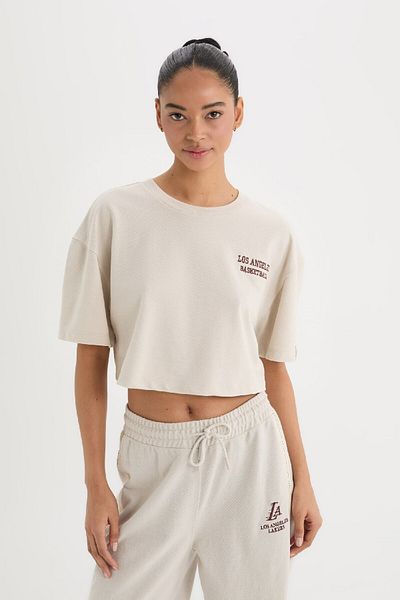 DeFacto Fit Crew Neck Sport Printed Athlete Pique κοντομάνικο μπλουζάκι D6188ax25sp