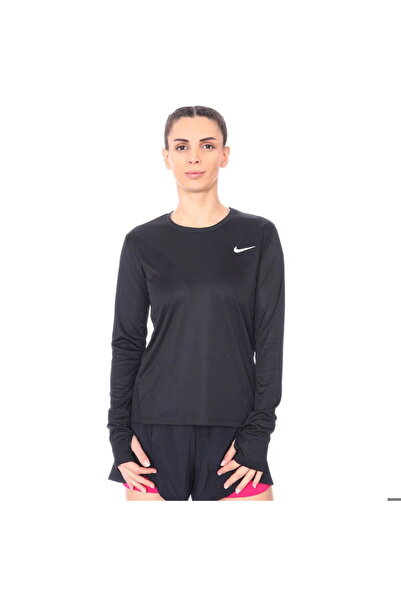 Nike Miler Top Ls Kadın Siyah Koşu Uzun Kollu Tişört Aj8128-010