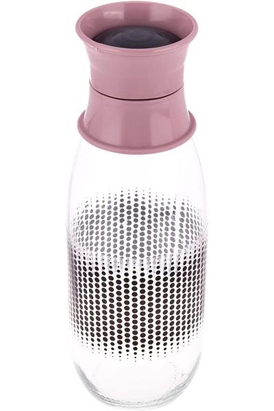 AKDC Glass Bottle L(9CM) XW(9CM) XH(26CM) Clear, light mauve