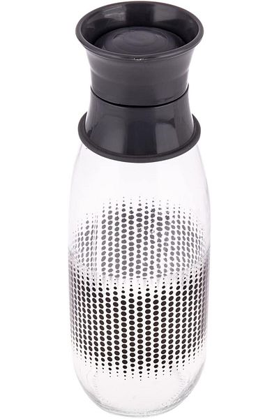 AKDC Glass Bottle L(9CM) XW(9CM) XH(26CM) Clear, black