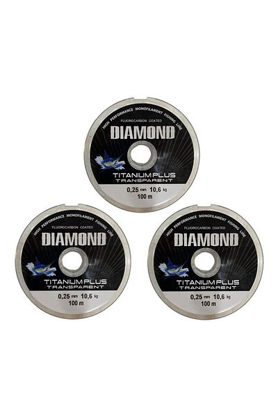 BAUER 3 τεμ. Bauer Titanium Plus 0,25 mm 100 mt Καρούλι Καλάμι - Χρώμα: Καπνιστό 10,6 kg