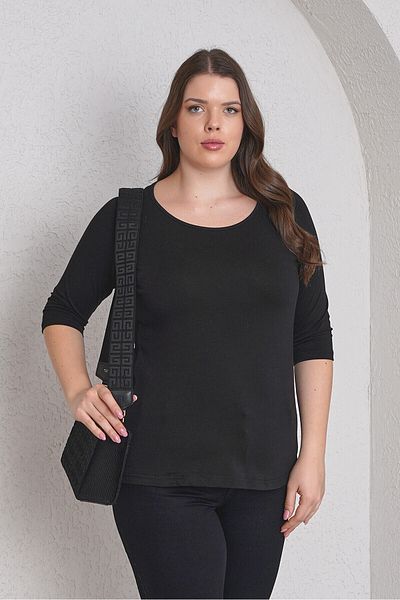 Büyük Moda Lycra Cotton T-Shirt with Window Detail on the Back
