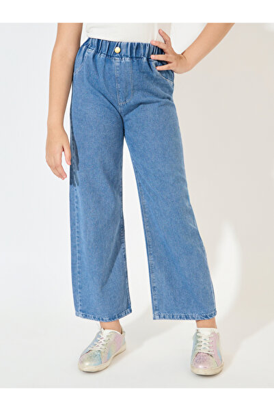 Blue بنطال جينز مستقيم الساق بأزرار أمامية