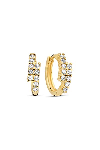 Beloro Jewels Monte Napoleone Joley 9 Karat Gold Creolen Mit Zirkonia-steinen (9,7 MM) Bo360117