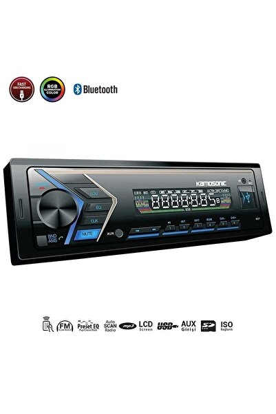 KAMASONIC Oto Teyp 4x50w Bt/2xusb/sd/fm/aux Kamosonıc Ks-mx800