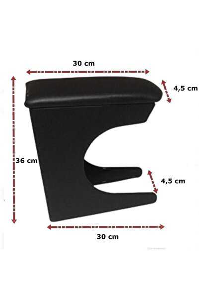 Tegin Peugeot 206 Delmesiz Mdf Ayaklı Siyah Kolçak Kol Dayama 4,5 Cm