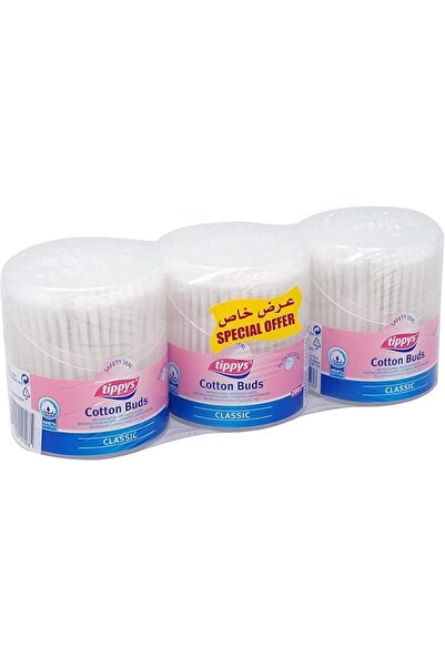 Tippys أعواد أذن قطنية - عبوة من 3 قطع (3 × 200 أعواد)