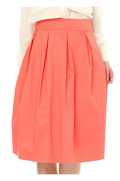 Sense Pleated Straight Cupra Skirt| Etk12870 Coral