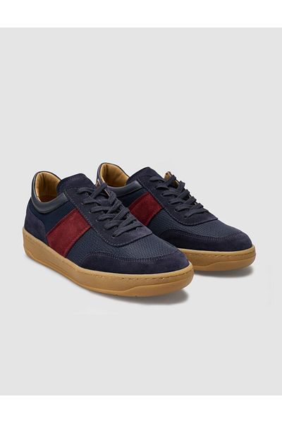 Cabani Pantofi sport pentru femei, 100% piele naturală, piele de căprioară, albastru bleumarin