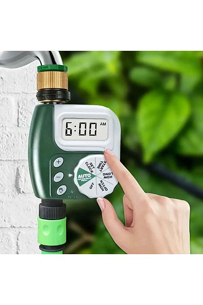 fulina Portable Prinkler Timer, large Digital display, Rain Delay, interval programming, for save water