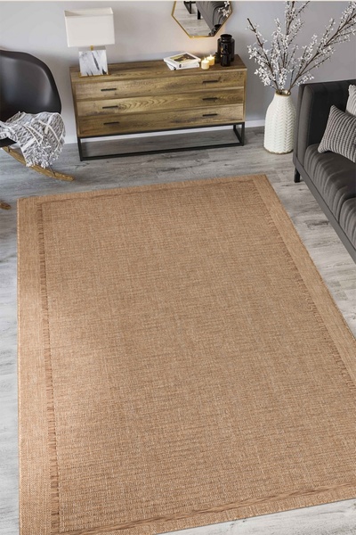 Alpina Home Stella Jut Hasır Model Tek Renk Dokuma Yıkanabilir Katlanabilir T...