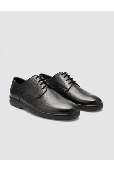 Cabani 100% Genuine Leather Black Men's Casual Shoes