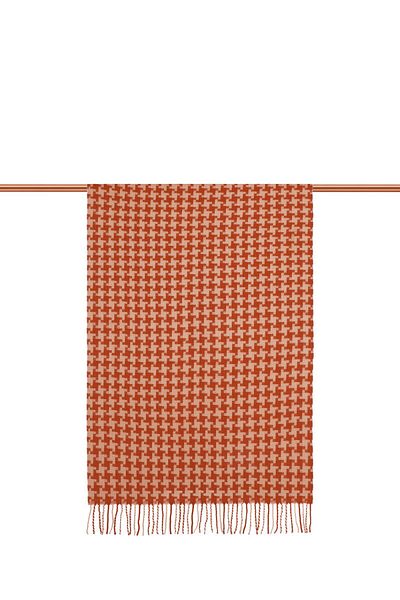 Bursa İpek Tile Houndstooth Pattern Winter Shawl
