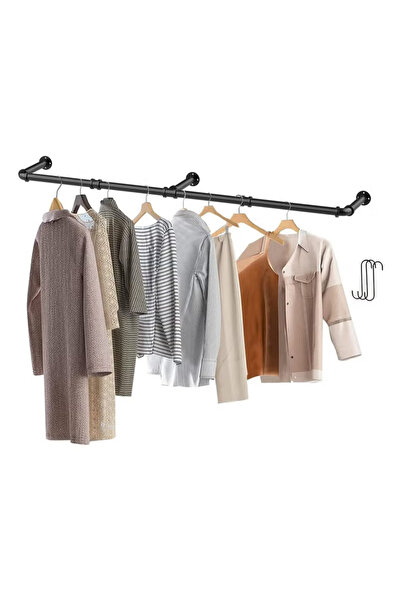Arabest Clothes Rack Wall Mounted,Heavy Duty Iron Garment Bar with 3 S-Shaped...