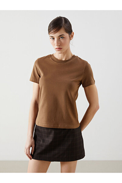 LC Waikiki Tricou de damă Özmarka, nou sezon, cu decolteu rotund și broderie