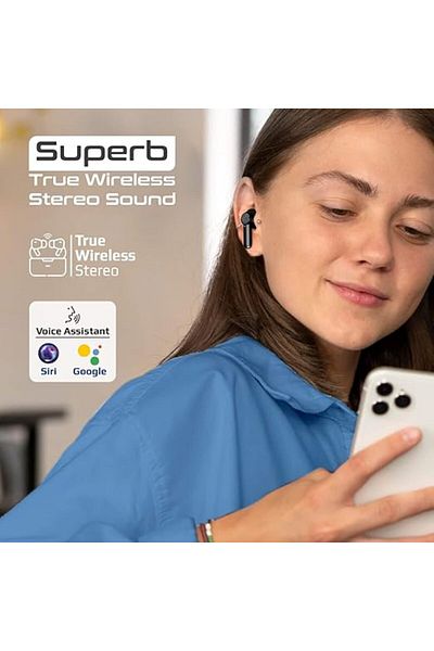 Promate True Wireless Earbuds, ANC, Bluetooth 5.3, 25H Playback, Touch Controls, ProPods Black