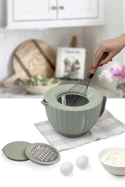 Okyanus Home Green Coliseum Grater Mixer Set