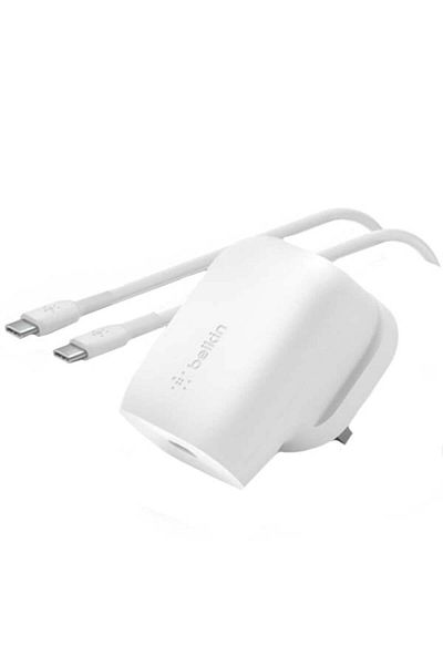 Belkin BoostCharge USB-C Wall Charger 20W, USB-C PD certified with PPS + 1M USB-C to USB-C Cable