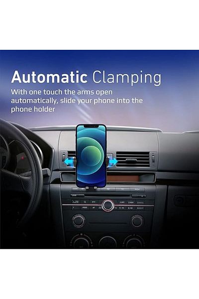 Promate 15W Wireless Car Charger Mount, Fast Charging, Auto Clamping, FOD Detection, PowerMount-15W