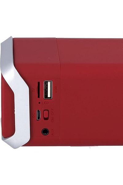 Geepas GMS11141UK مكبر صوت بلوتوث قابل لإعادة الشحن، أحمر