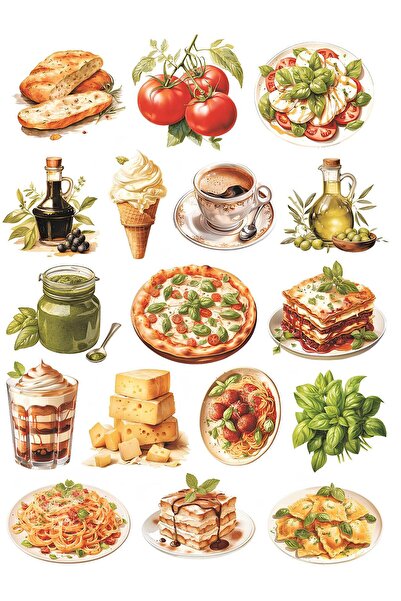 Rana İkra Art Yiyecek Temalı Sticker Seti 2 (7 Sayfa 157 Adet)