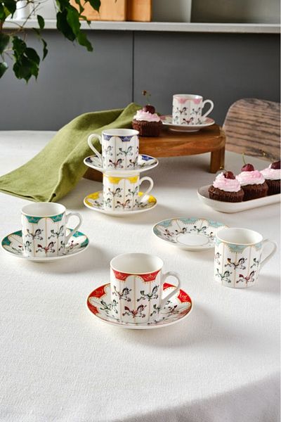 Karaca Carousel 6 Person Coffee Cup 80 ml
