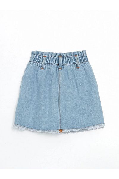 LC Waikiki LCW Kids Blauer Mädchen-Jeansrock mit elastischer Taille