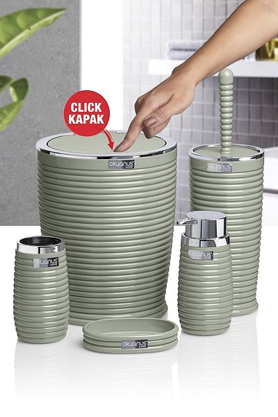 Okyanus Home Σετ μπάνιου Elegans 5 τεμαχίων με πράσινο χρώμιο